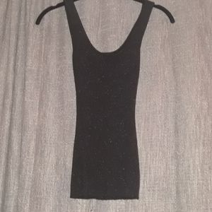 Bebe silver shimmer black tank top